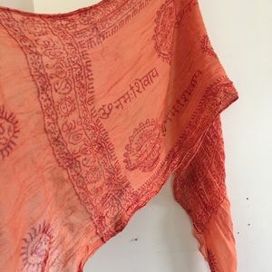 Orange Printed Scarf Shawl